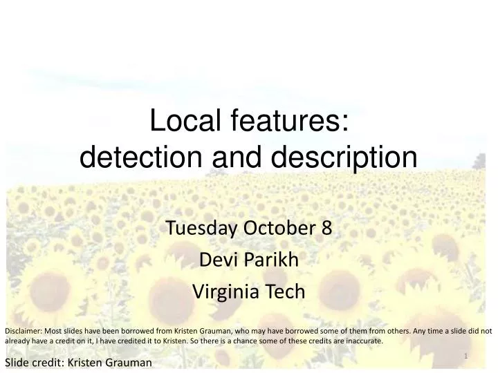 local features detection and description