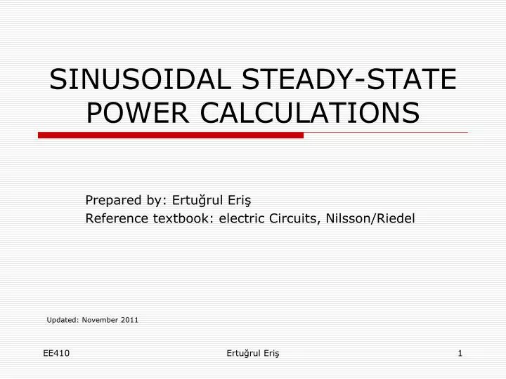 sinusoidal steady state power calculations