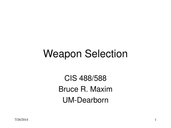 weapon selection