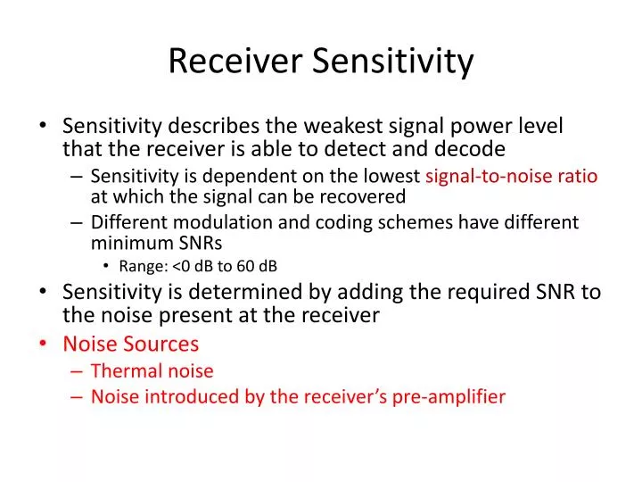 receiver sensitivity