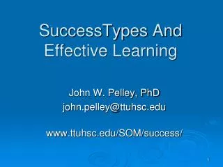 SuccessTypes And Effective Learning