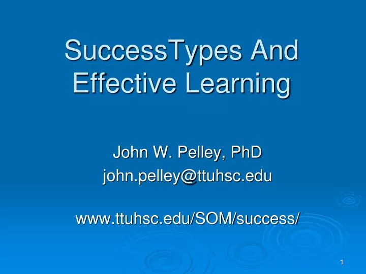 successtypes and effective learning