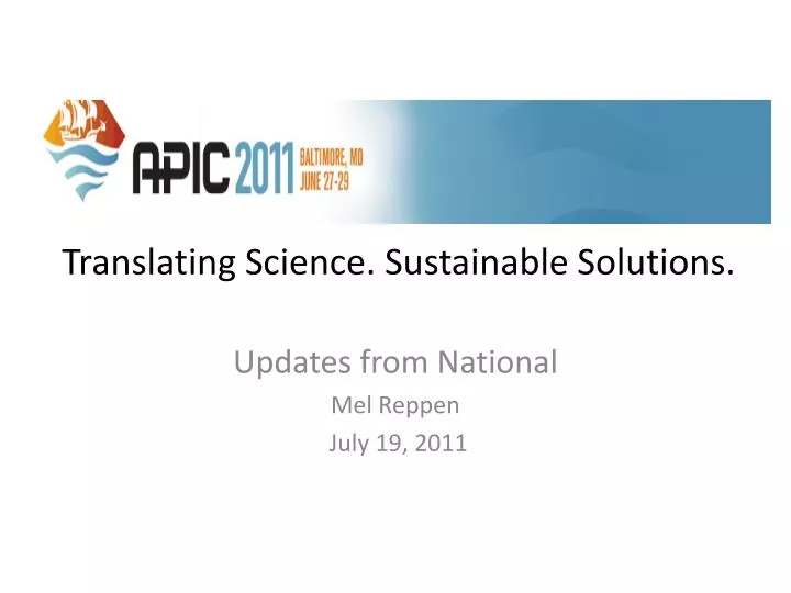 translating science sustainable solutions