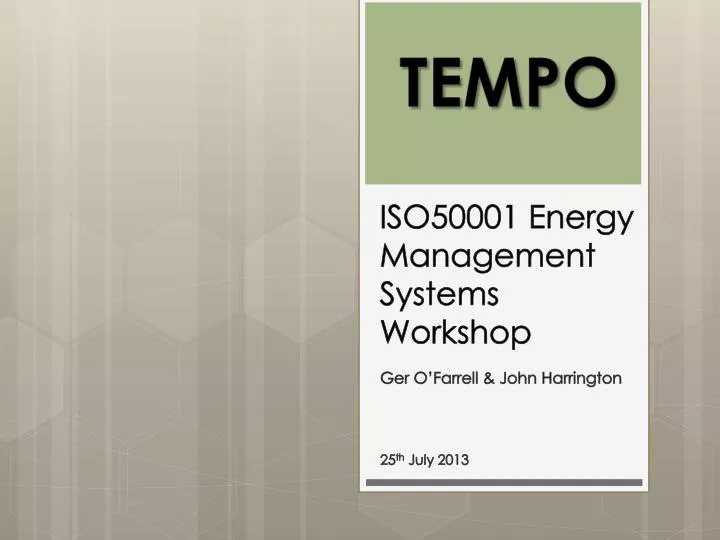 iso50001 energy management systems workshop