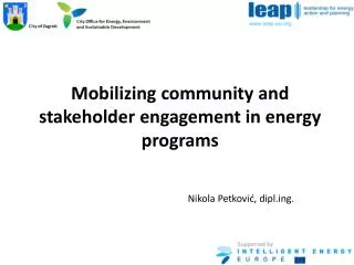 mobilizing community and stakeholder engagement in energy programs