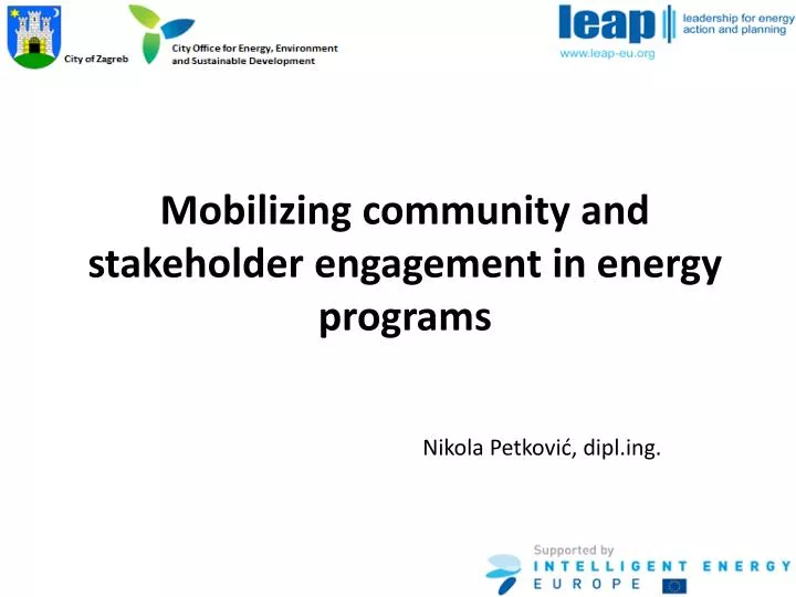 mobilizing community and stakeholder engagement in energy programs