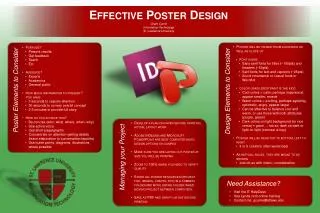Effective Poster Design Grant Currie Information Technology St. Lawrence University