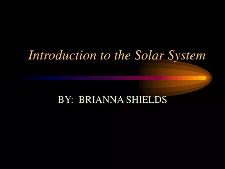 introduction to the solar system