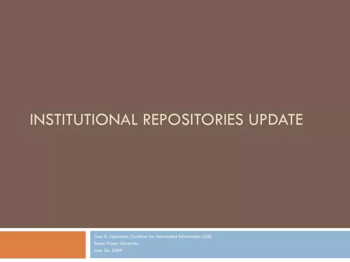 institutional repositories update
