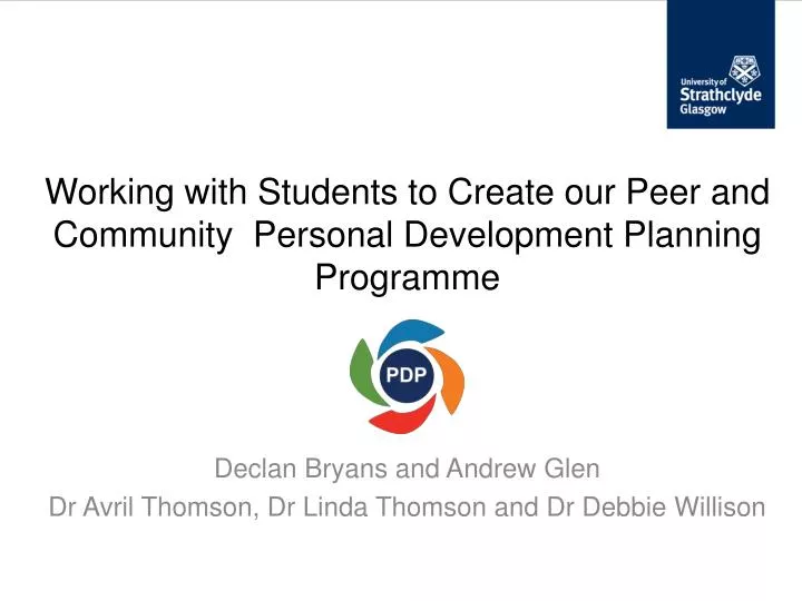 working with students to create our peer and community personal development planning programme