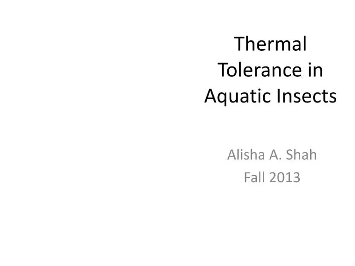 thermal tolerance in aquatic insects