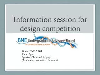 Information session for design competition