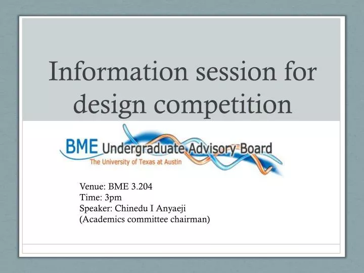 information session for design competition