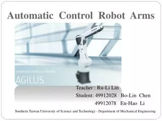 Automatic Control Robot Arms
