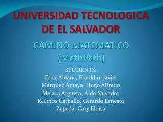 CAMINO MATEMATICO ( MathPath )