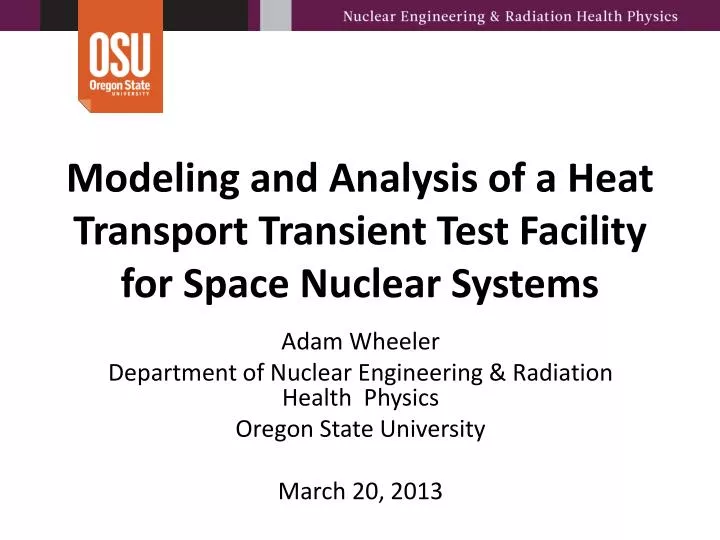 modeling and analysis of a heat transport transient test facility for space nuclear systems