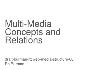 Multi-Media Concepts and Relations