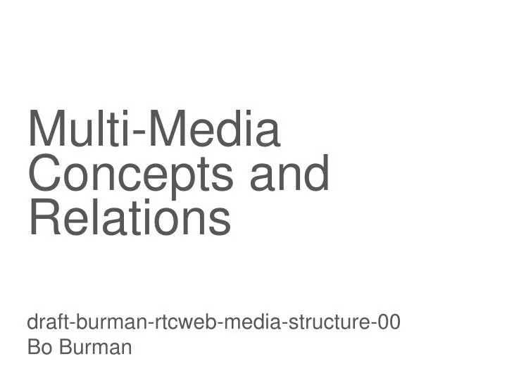 multi media concepts and relations