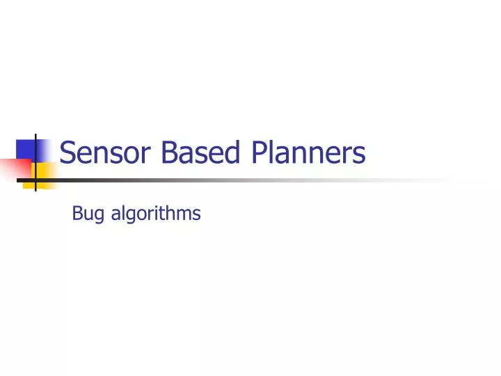 sensor based planners