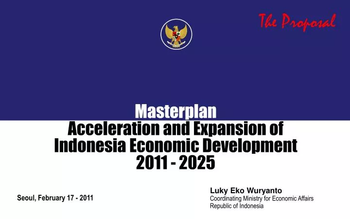 masterplan acceleration and expansion of indonesia economic development 2011 2025