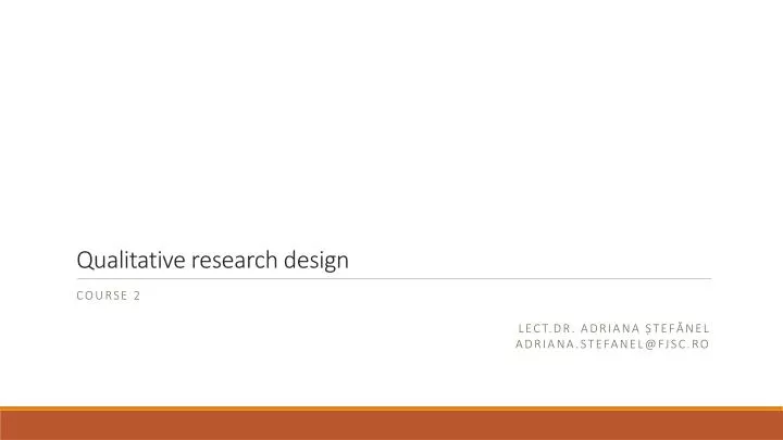 qualitative research design