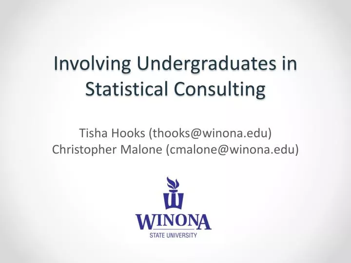 involving undergraduates in statistical consulting