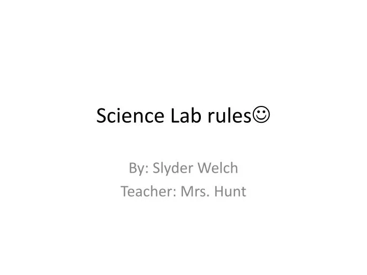 science lab rules