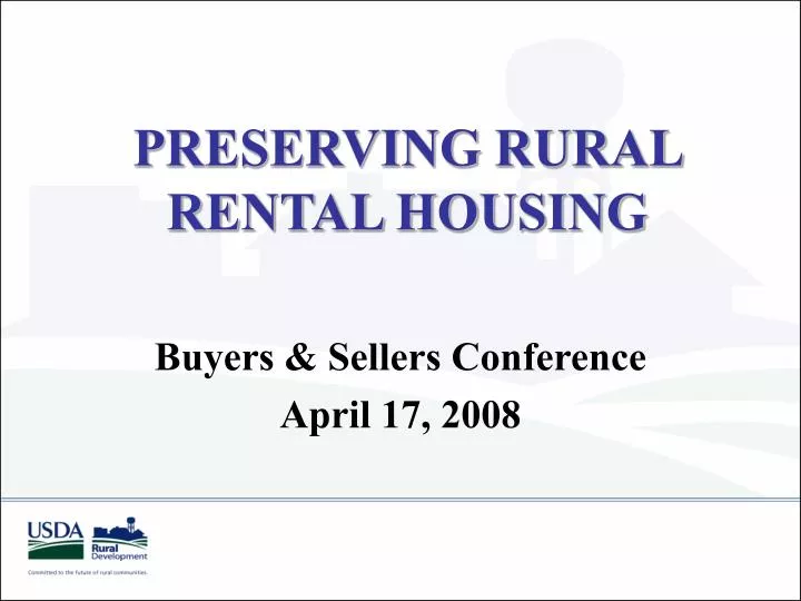preserving rural rental housing