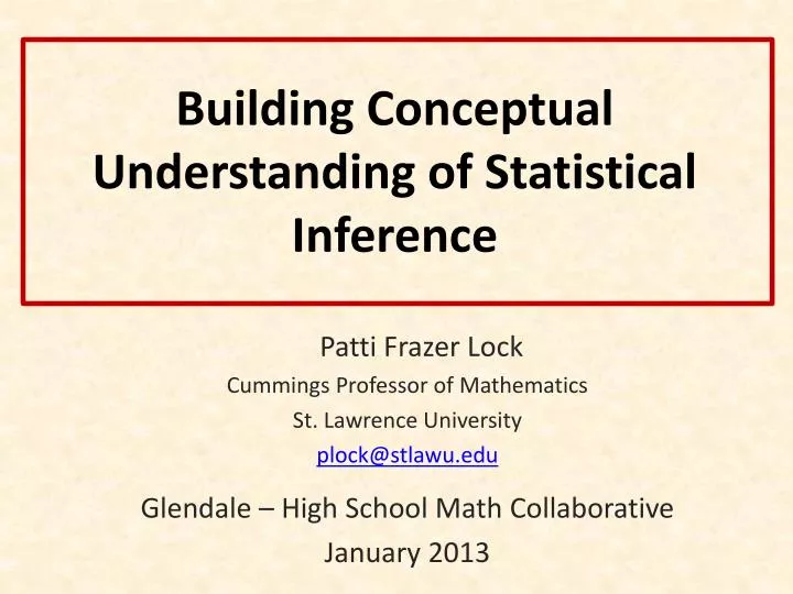 building conceptual understanding of statistical inference