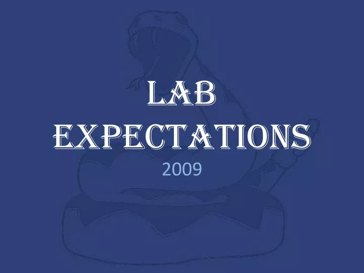 lab expectations