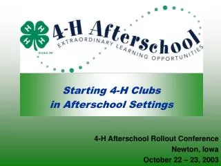 Starting 4-H Clubs in Afterschool Settings