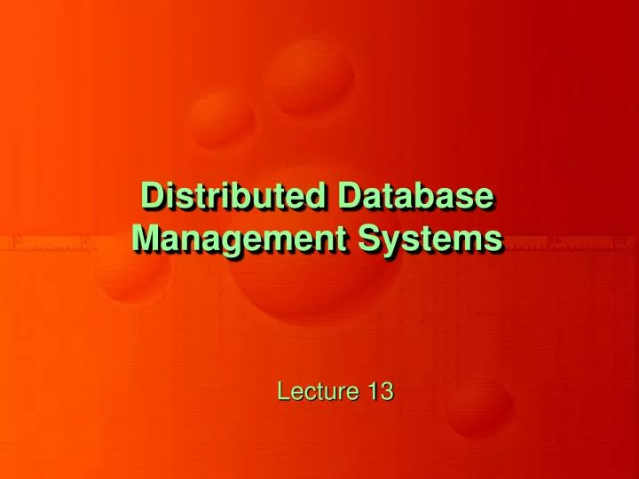 distributed database management systems