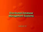 Distributed Database Management Systems - slide 1