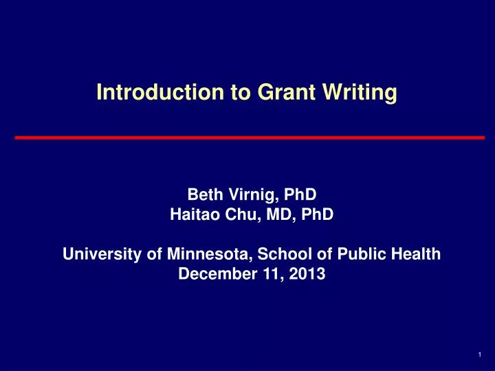 introduction to grant writing