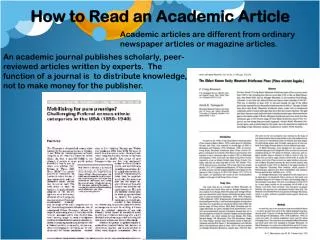 How to Read an Academic Article
