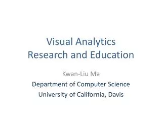 Visual Analytics Research and Education