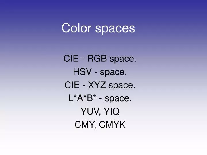 color spaces