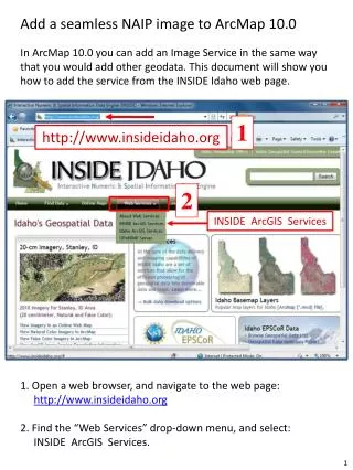 1. Open a web browser, and navigate to the web page: insideidaho