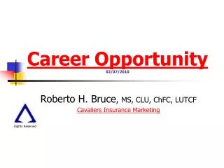 Career Opportunity 02/07/2010
