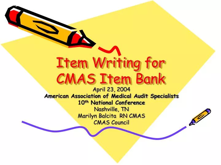 item writing for cmas item bank