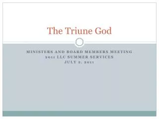 The Triune God