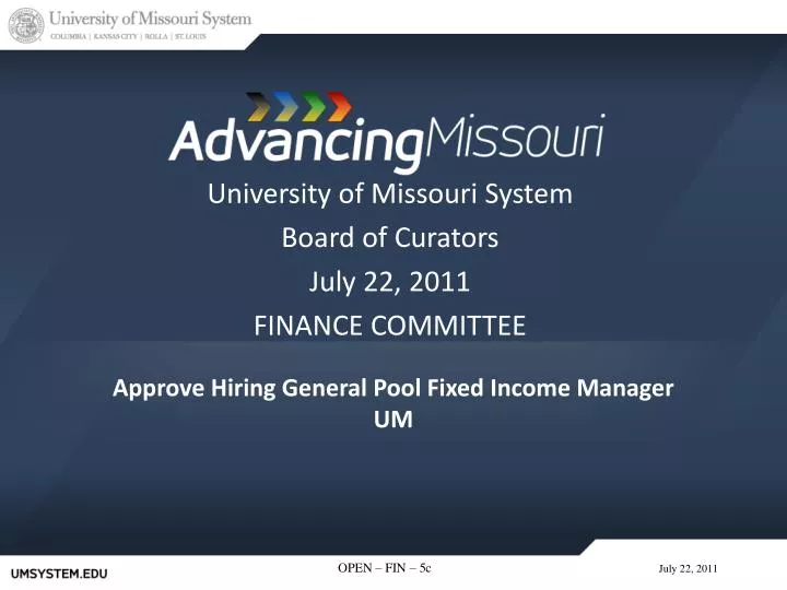 approve hiring general pool fixed income manager um