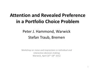 Attention and Revealed Preference in a Portfolio Choice Problem