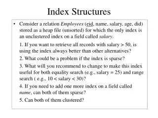 Index Structures