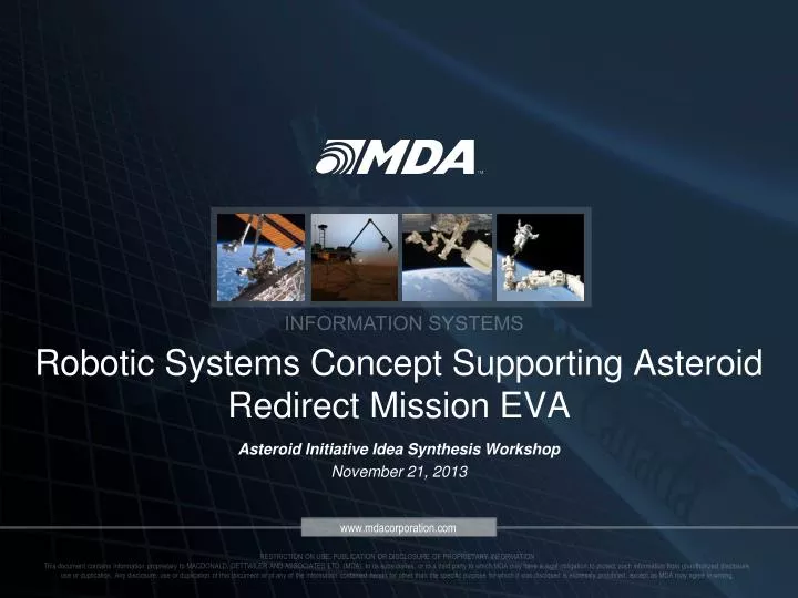 robotic systems concept supporting asteroid redirect mission eva