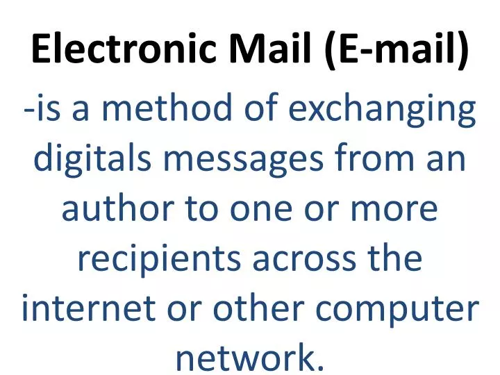 electronic mail e mail