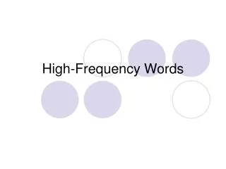 High-Frequency Words