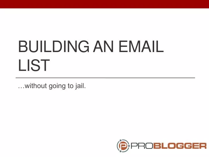 building an email list
