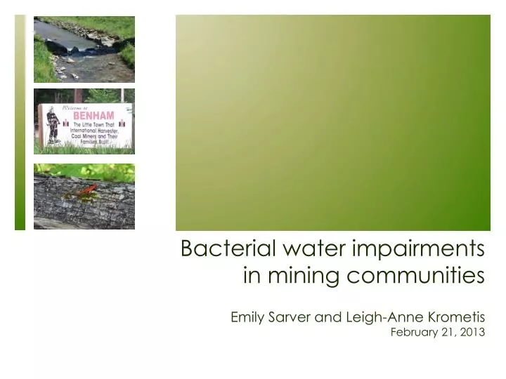 bacterial water impairments in mining communities