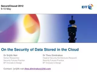 On the Security of Data Stored in the Cloud